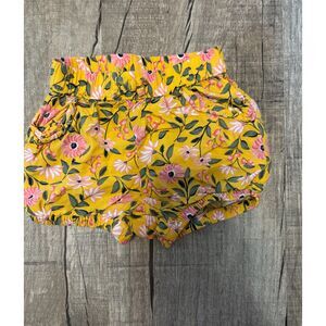 Carter’s Baby Girls Floral Ruffle Shorts Size 3M Yellow Pink Summer Outfit